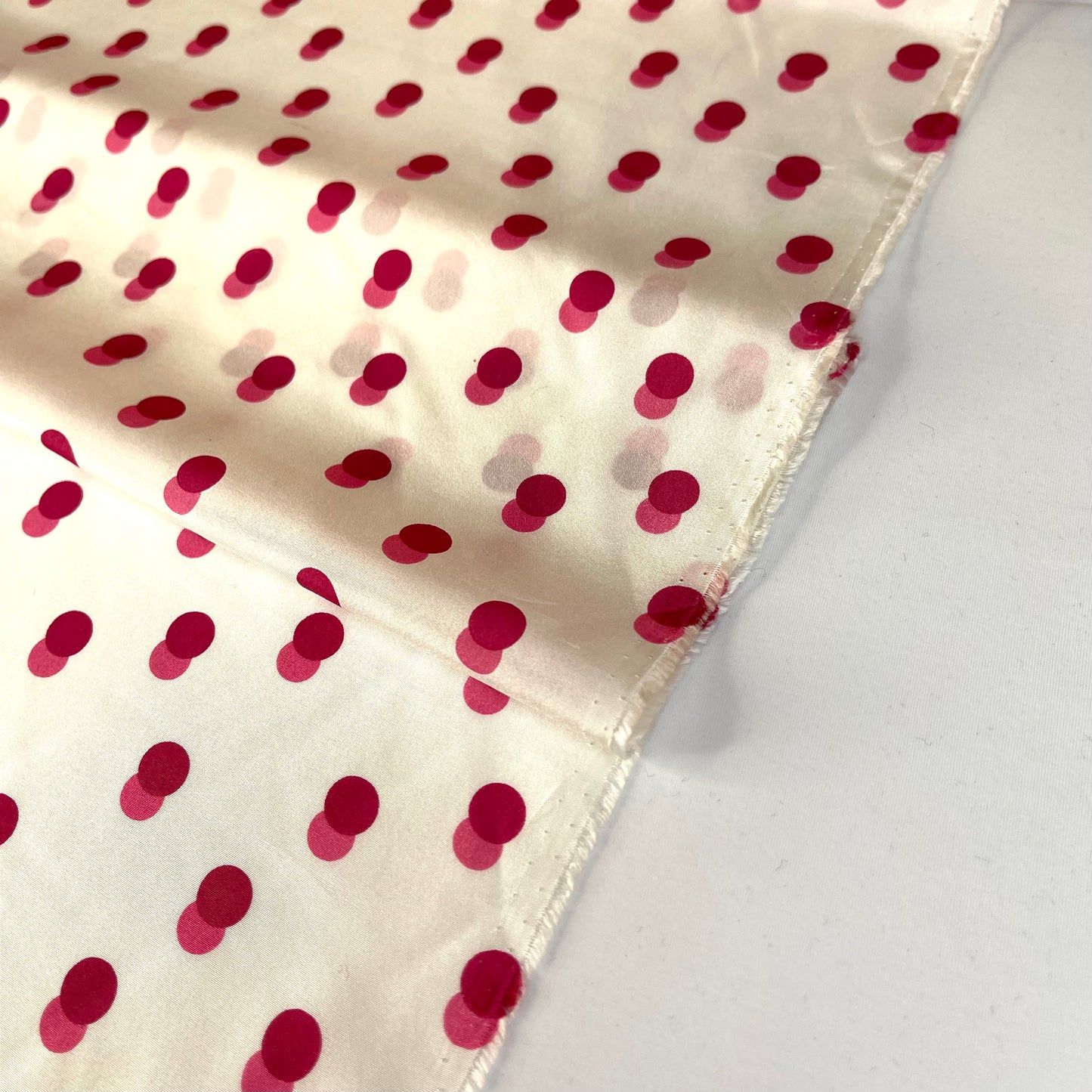 Raspberry Spots Silk Crepe de Chine