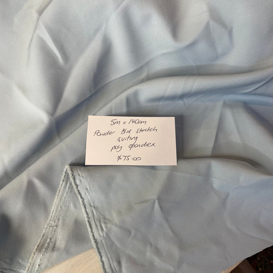 5m Powder Blue Stretch Shirting
