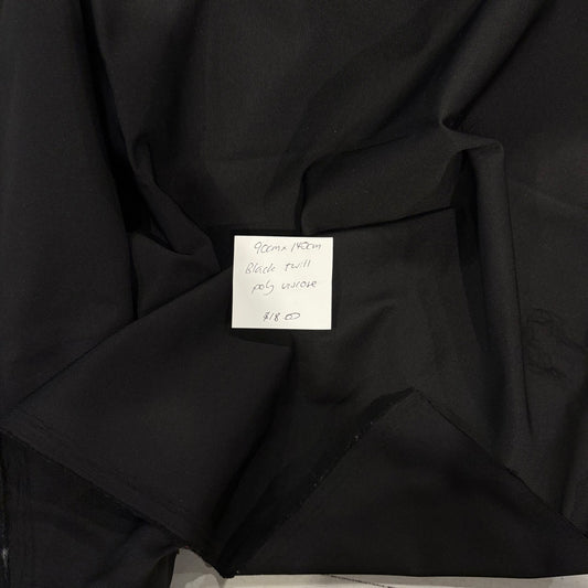 90cm Black Twill