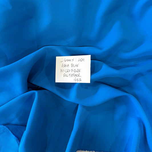 2.65m Aqua Blue Microfibre Polyester