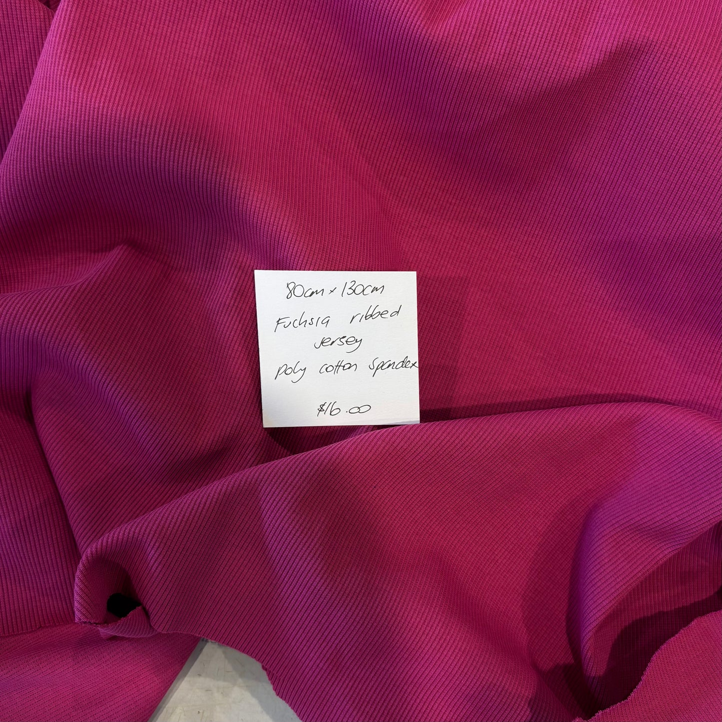80cm Fuchsia Ribbed Jersey