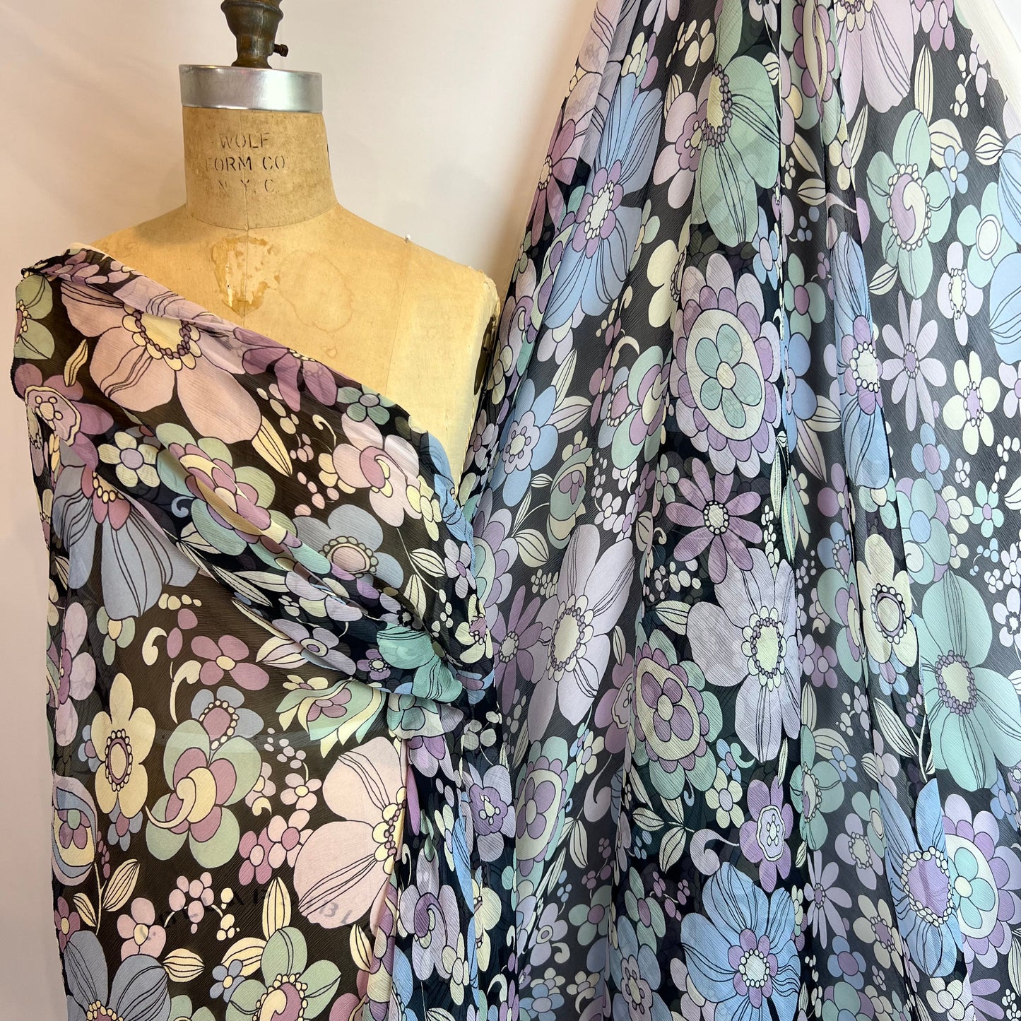 Groovy Bloom Crinkle Silk Chiffon