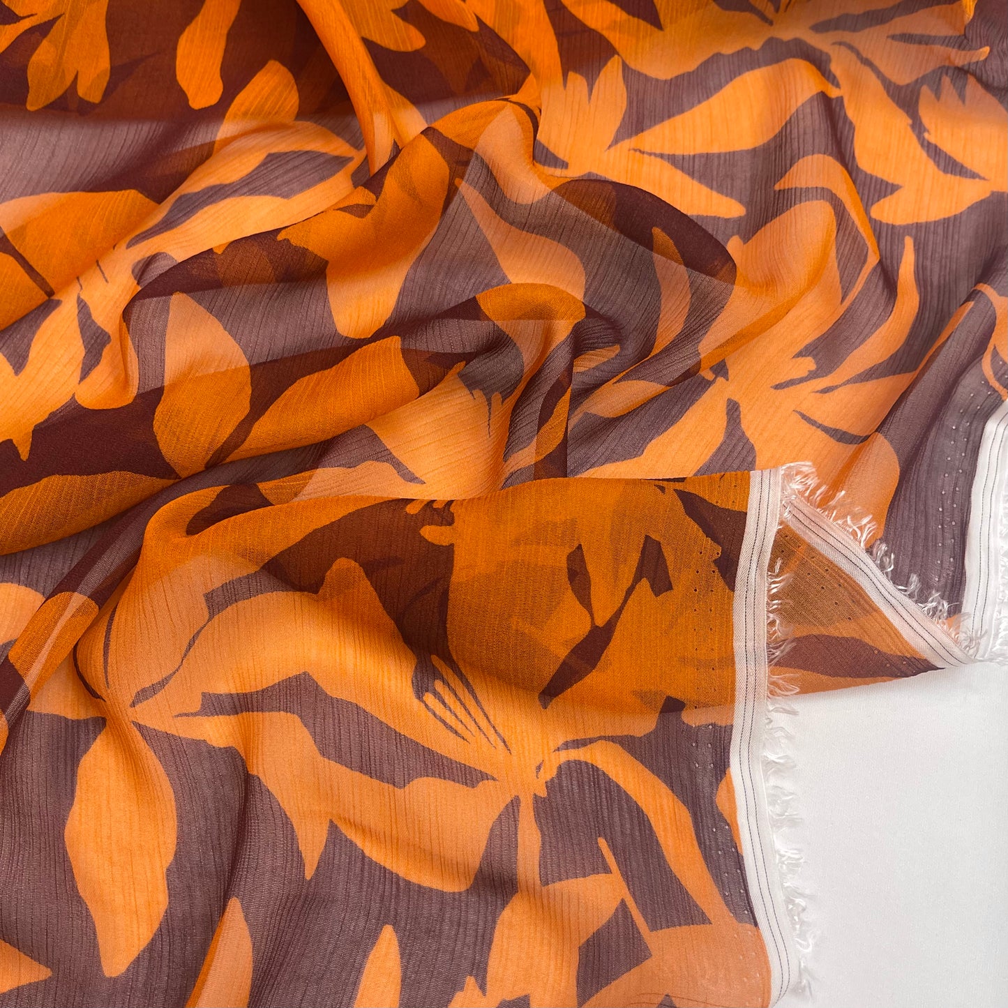 Saffron Silhouette Crinkle Viscose Georgette