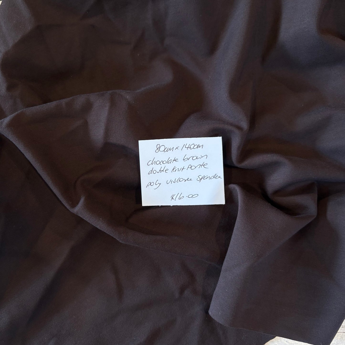 80cm Chocolate Brown double knit Ponte