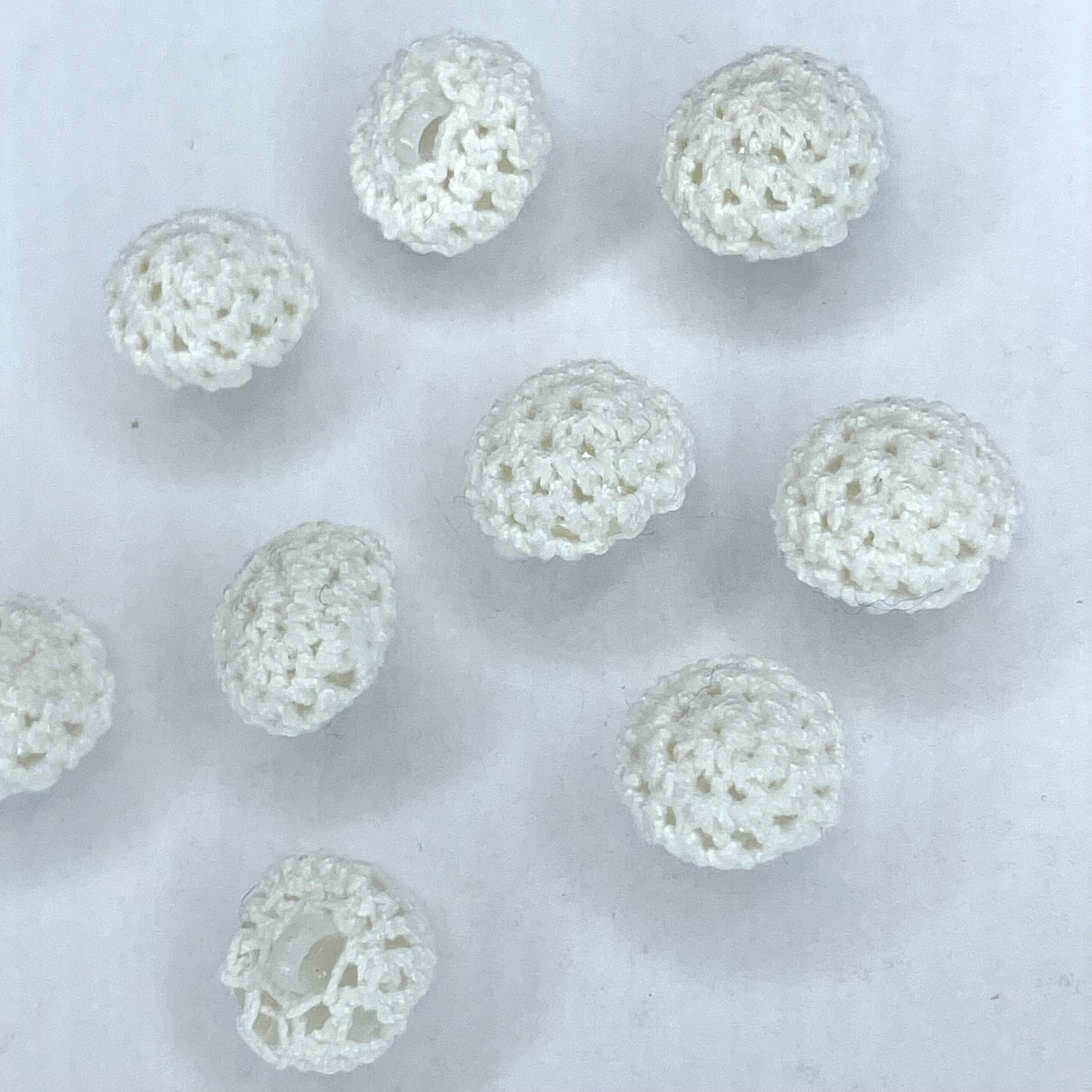 15mm Ivory Cotton Crochet Cover Button