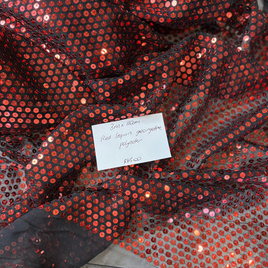 3m Red Sequin Georgette