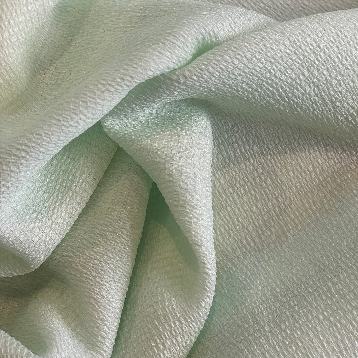 Minty crinkle viscose georgette