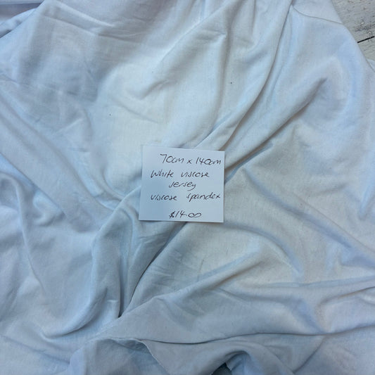 70cm White Viscose Jersey