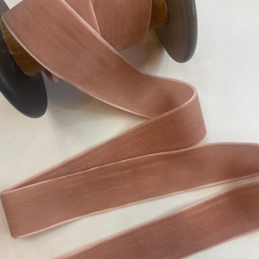 Dusty pink 30mm double sided velvet ribbon