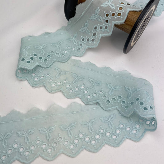 Maria Pale Aqua 55mm Broderie Trim