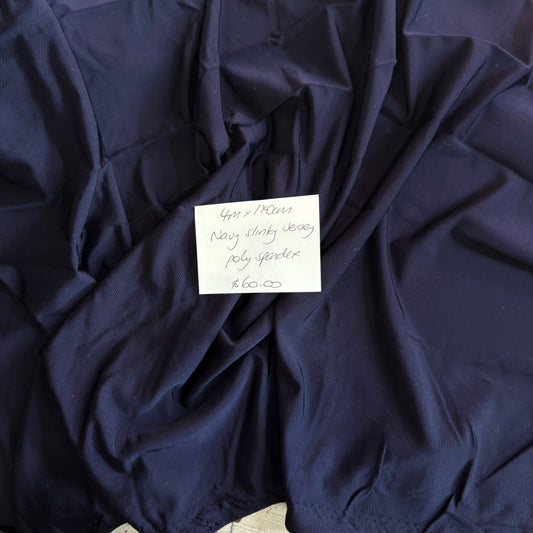 4m Navy Slinky Jersey