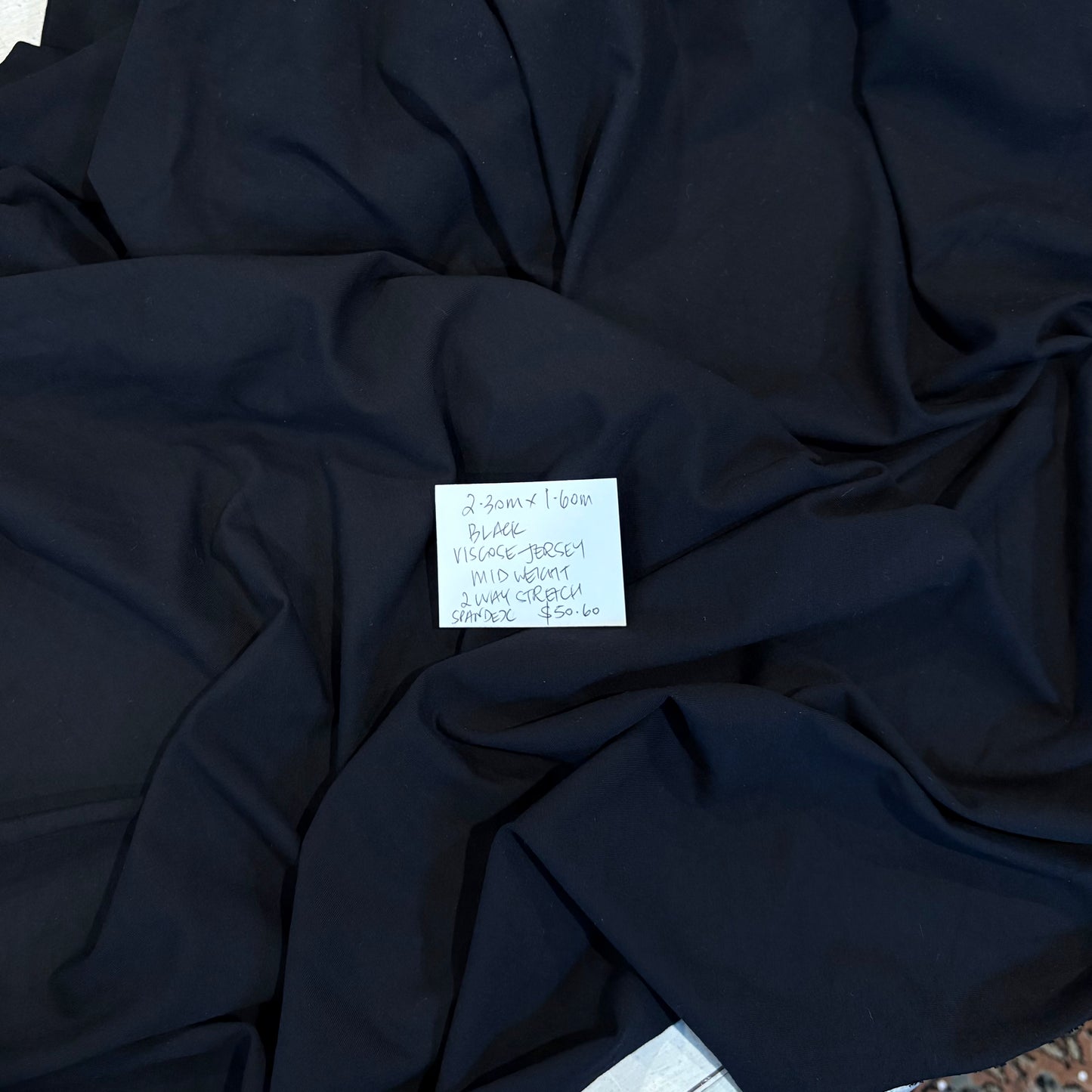 2.3m Black Viscose Jersey
