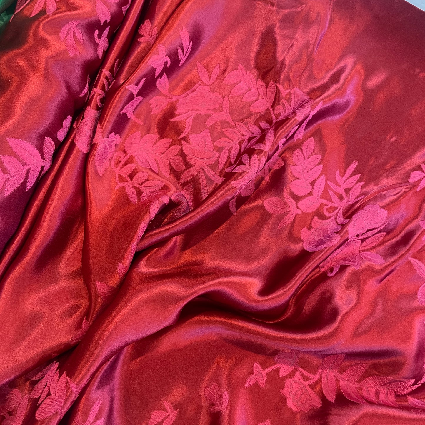Ruby Fleur jacquard satin