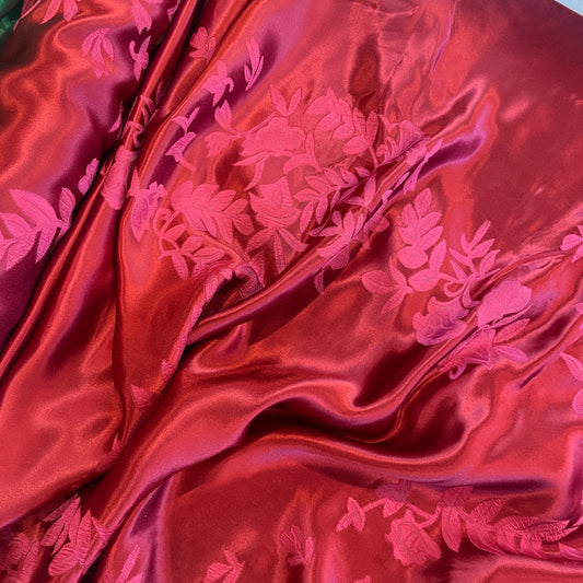 Ruby Fleur jacquard satin