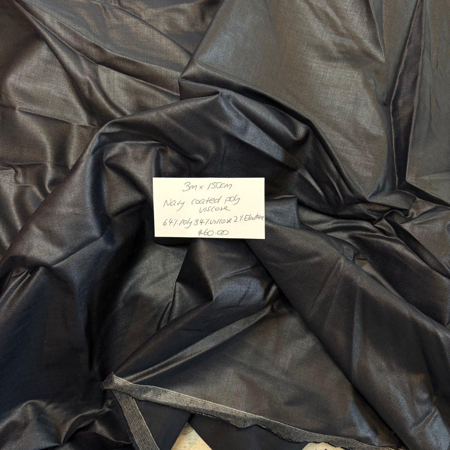 3m Navy Coated Poly Viscose