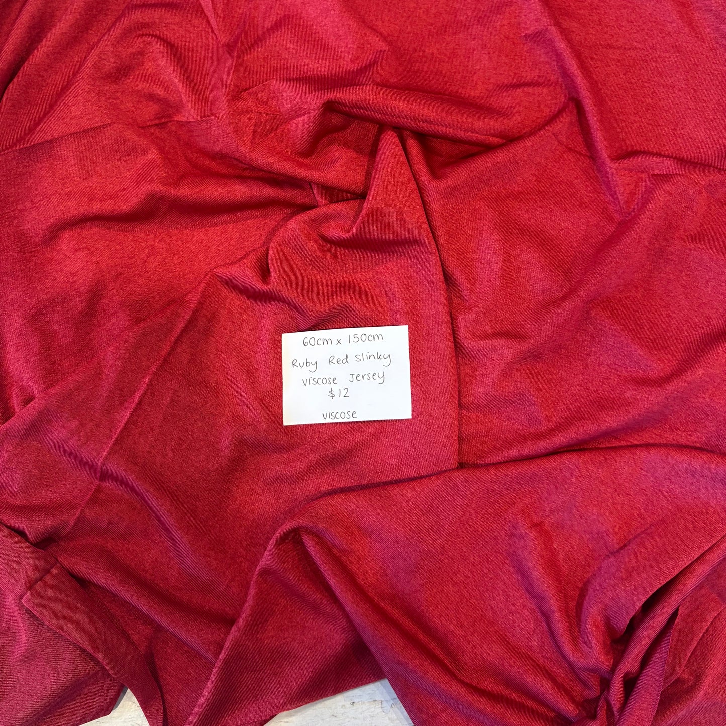 60cm Ruby Red Slinky Viscose Jersey