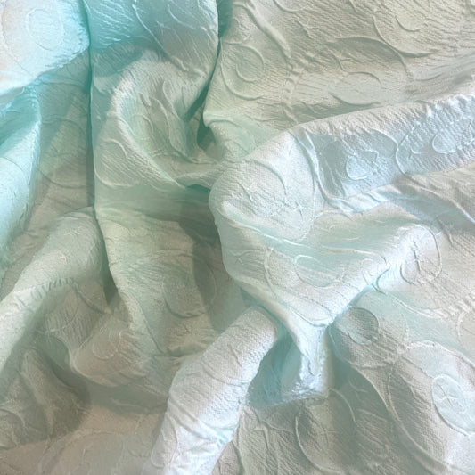 Mint swirls Cloque brocade