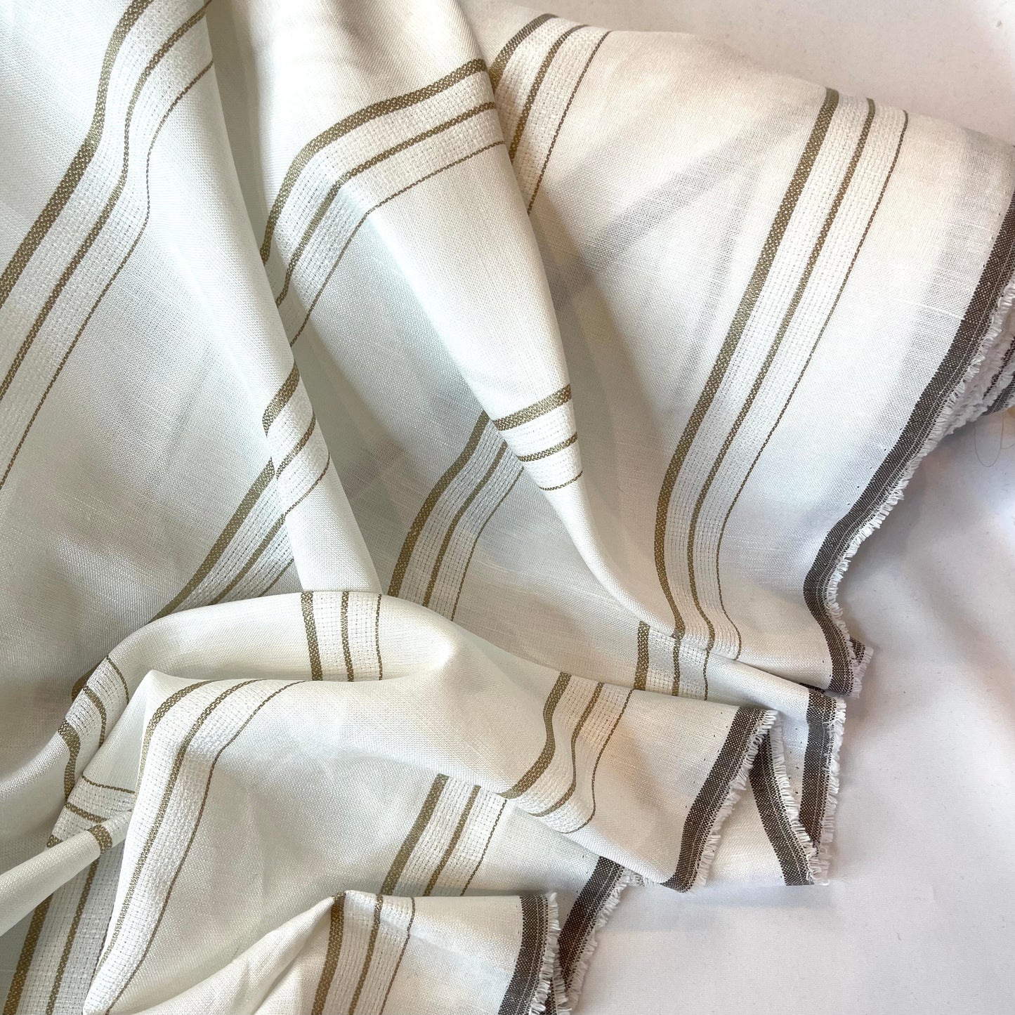 Mozambique Latte Stripe Linen Blend