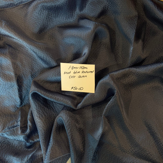 1.8m Mid Blue Textured Silk Satin Nicola Finetti