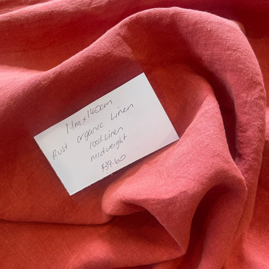 1.1m rust  Organic Linen