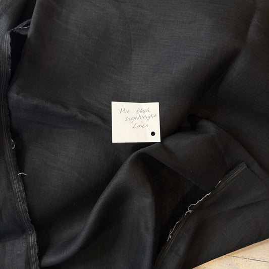 1m Mia Black Lightweight Linen