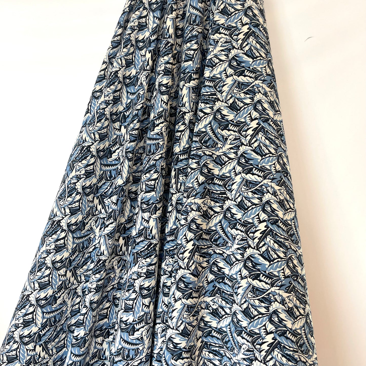 LIBERTY Jay Cat Blue Silk Crepe de Chine