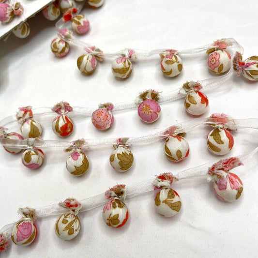 Silk Floral Bauble Trim