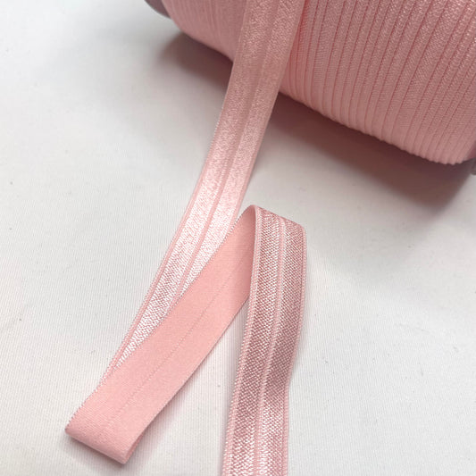 Light Pink 15mm Satin Foldover Elastic