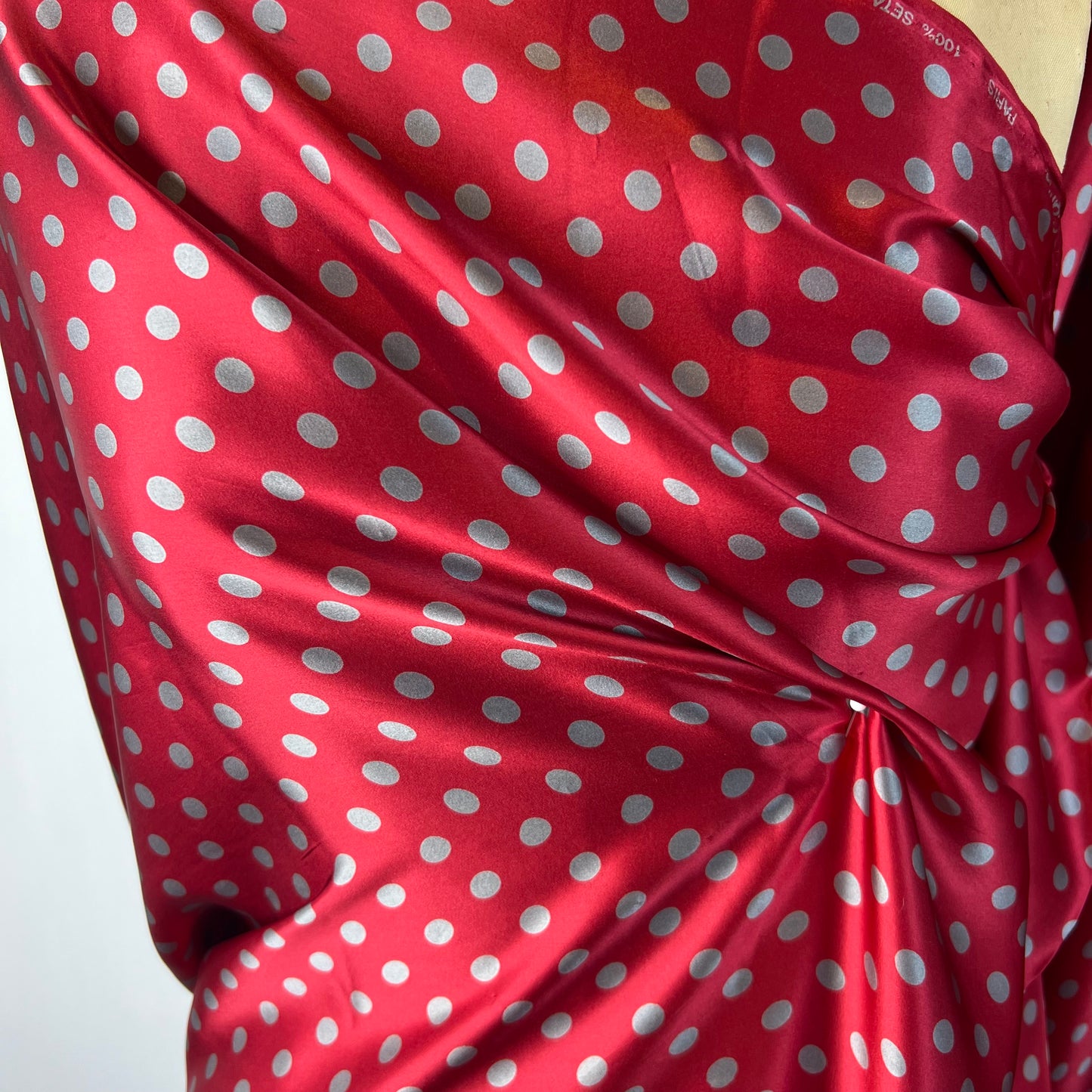 PIERRE CARDIN Ruby Spots Seta Silk Satin