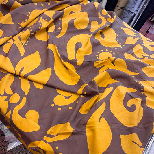 Caramel Spice Printed Linen / Tencel