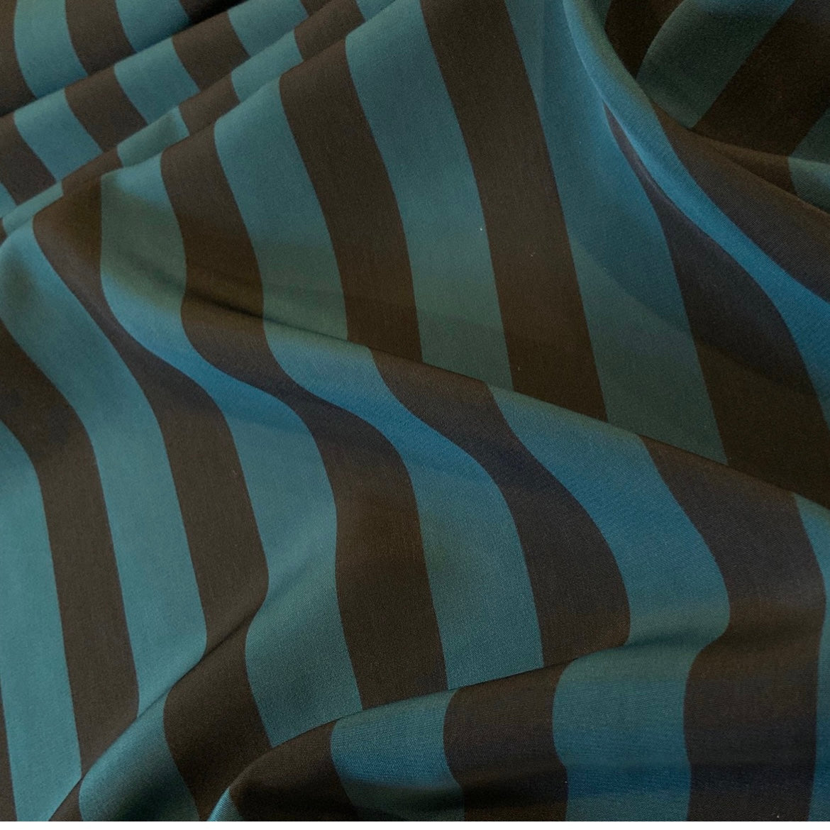 Azure stripes crepe de chine