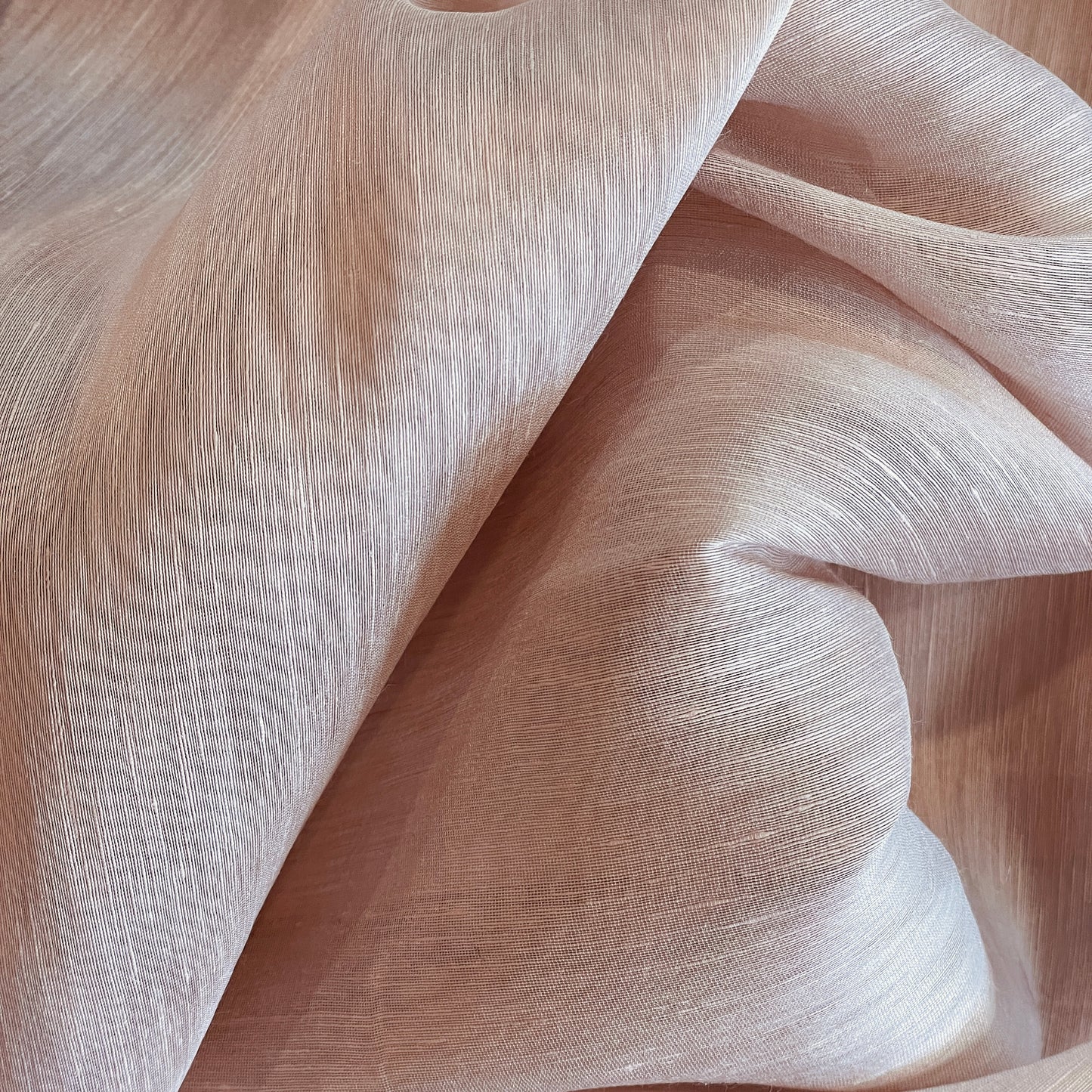 Dusty pink slub weave silk cotton voile