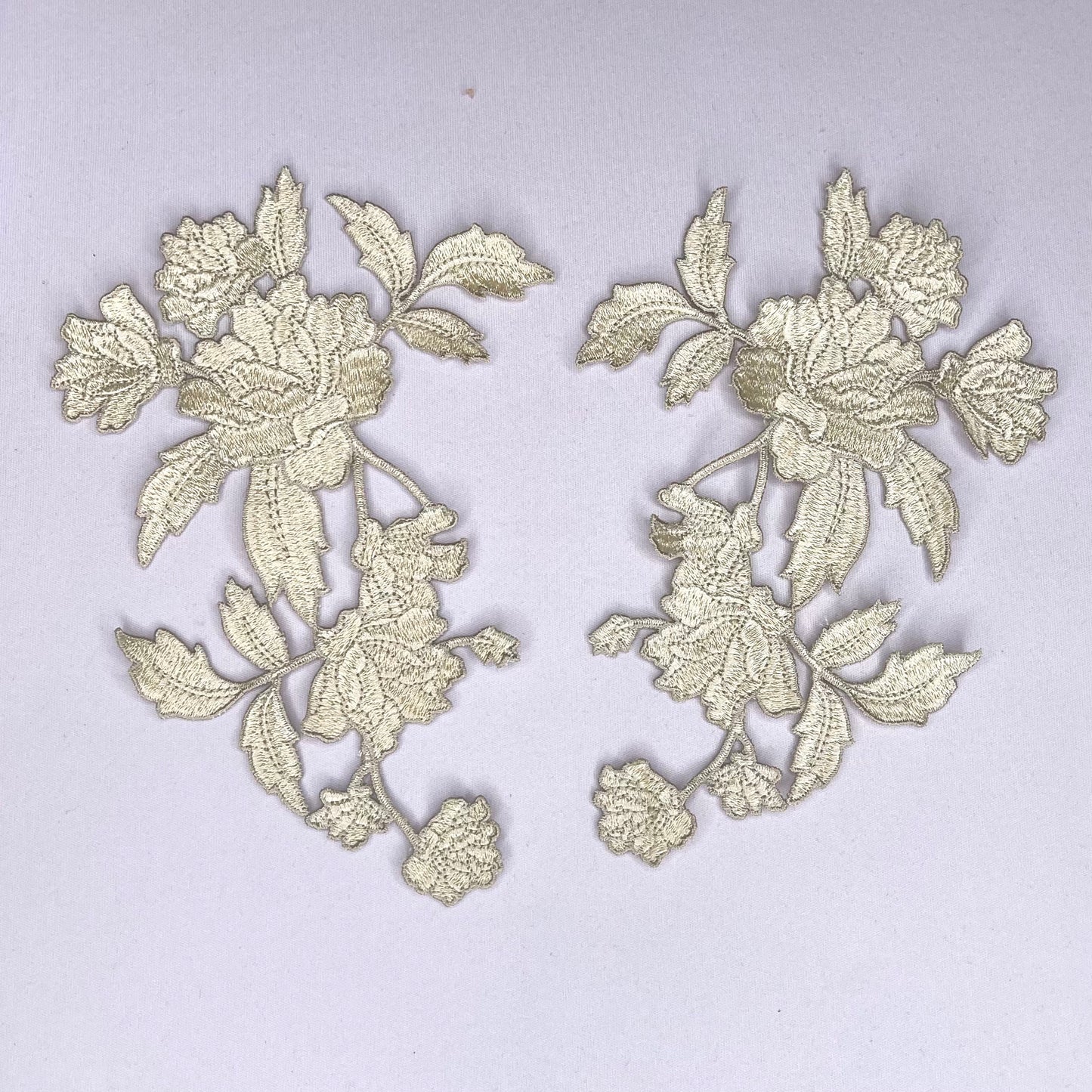 Fleur Embroidered Motif Pair Large