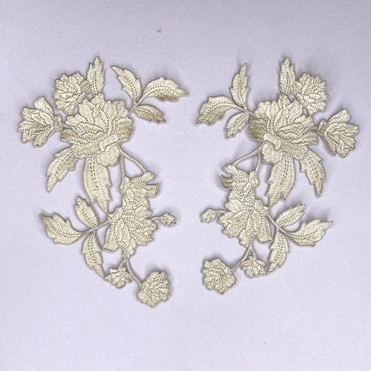 Fleur Embroidered Motif Pair Large