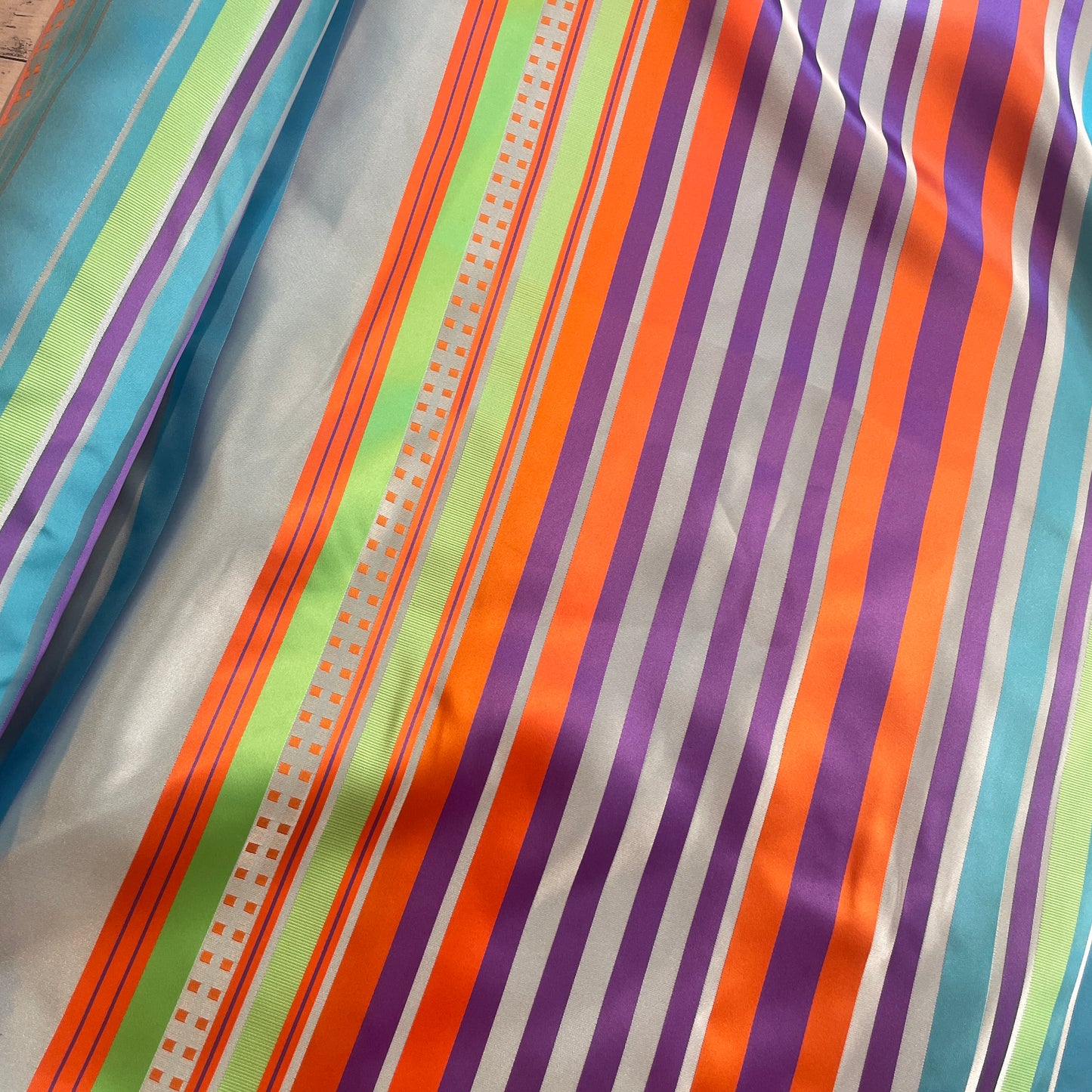 Carnival stripe jacquard satin