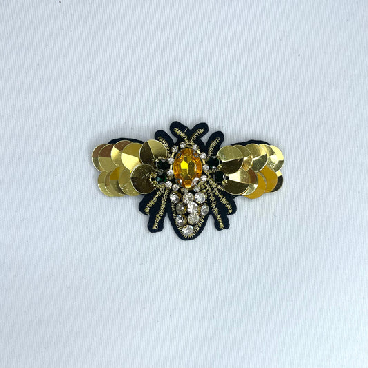 Yellow Stone Bee Iron-On Motif