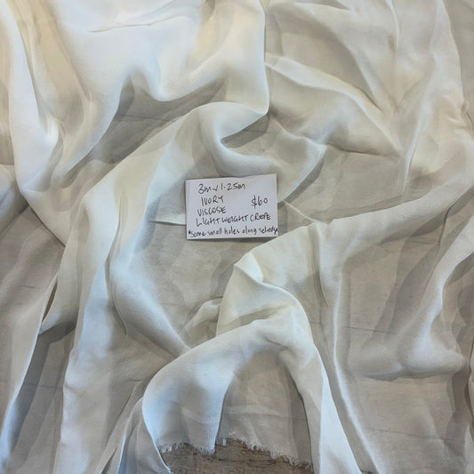 3m Ivory Viscose Lightweight Crepe