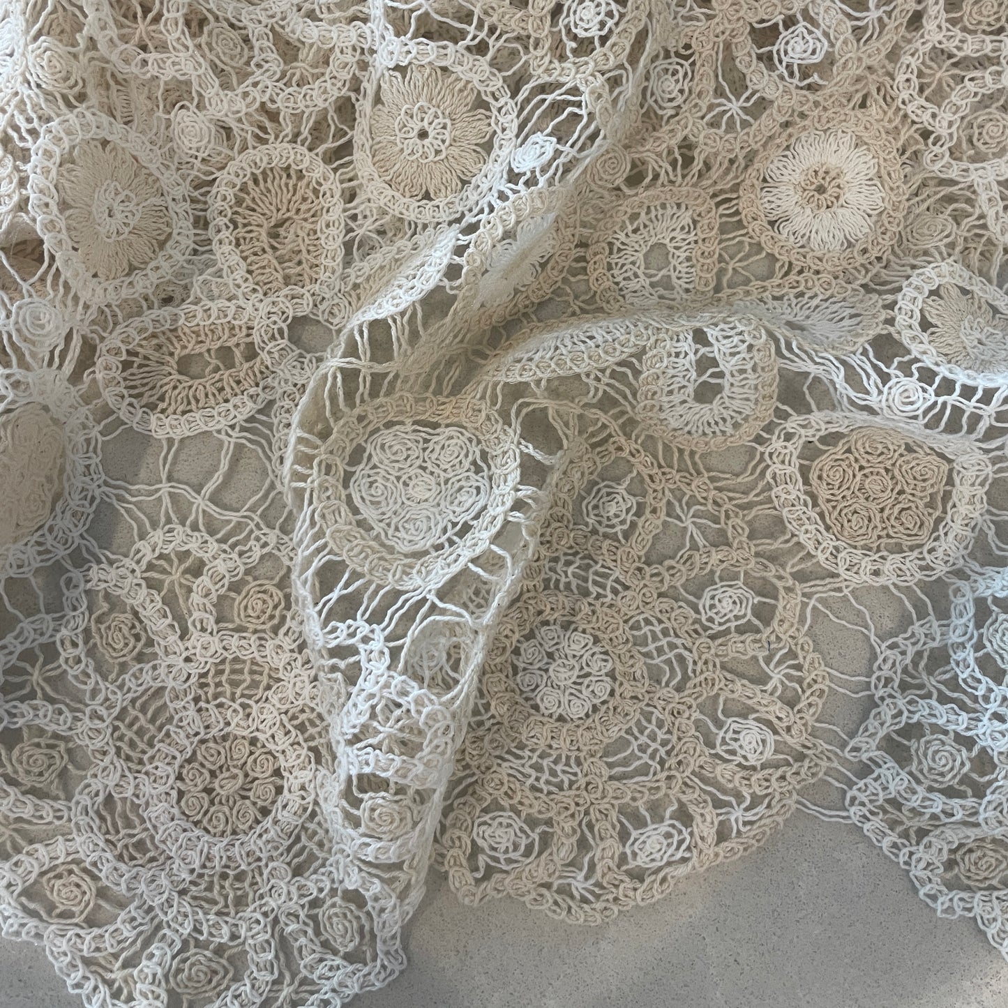 80cm cream crochet lace