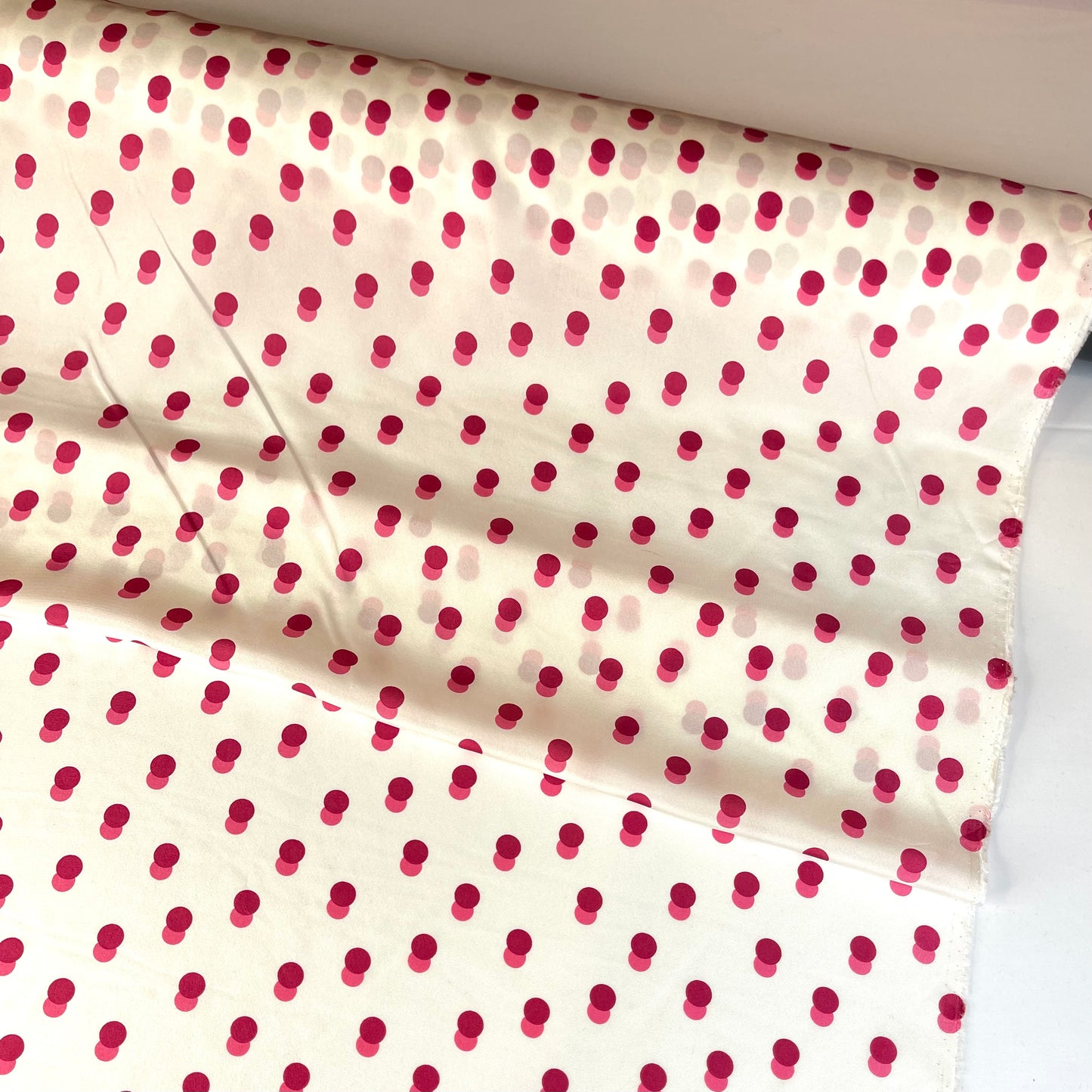 Raspberry Spots Silk Crepe de Chine