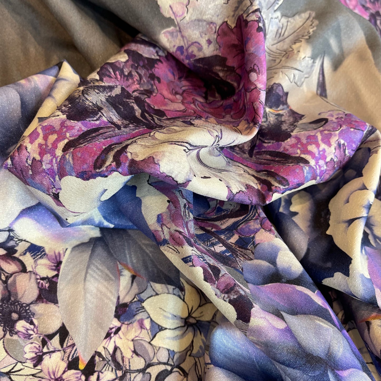 1.3mtr Panel Verona Lavender Botanical Dobby Silk