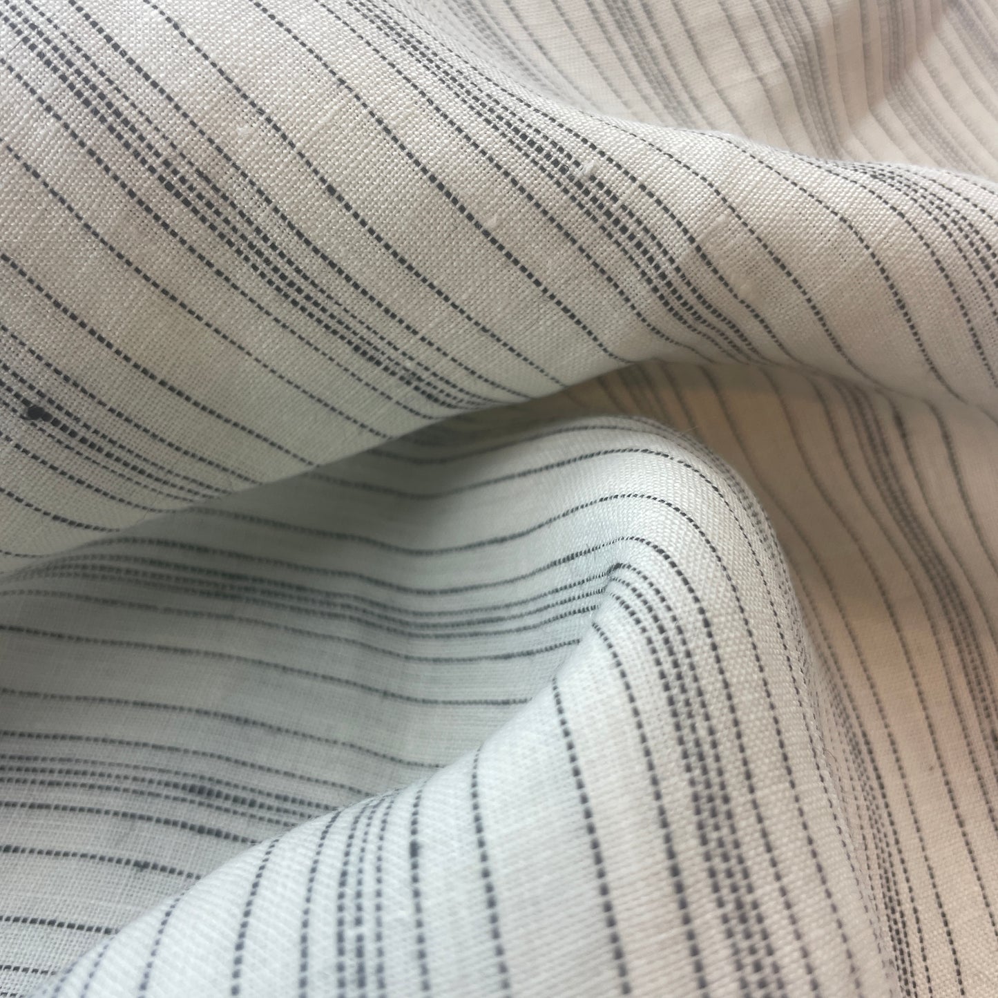 Yarn dyed pin stripe Belgian linen