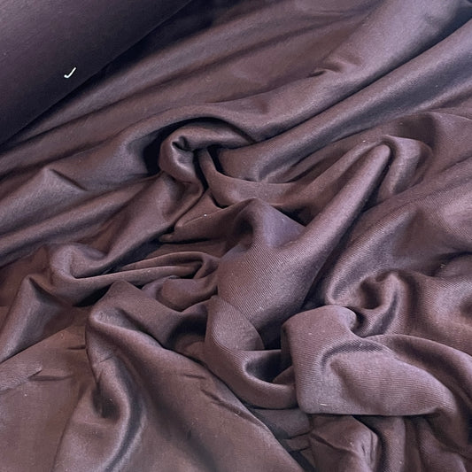 Chocolate ultra fine rib viscose slinky jersey