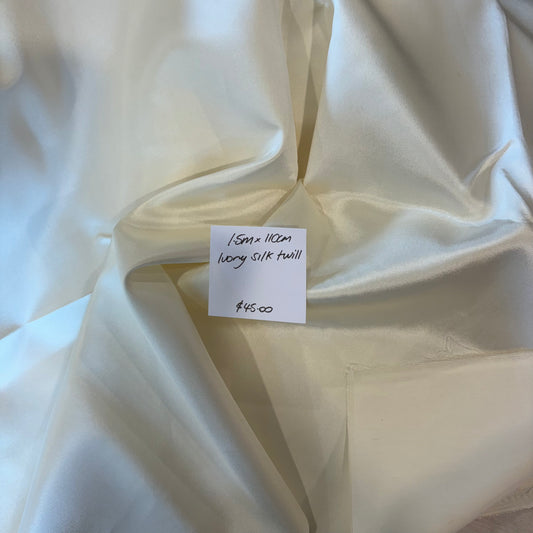 1.5m Ivory Silk Twill