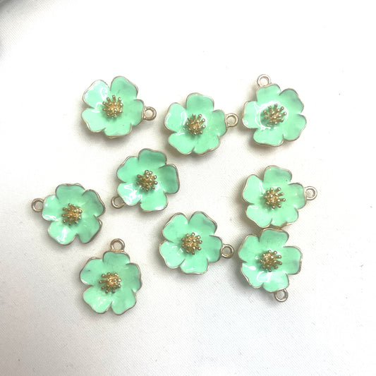 seafoam flower charm