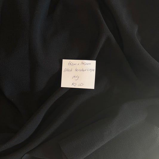 60cm Black Bonded Crepe