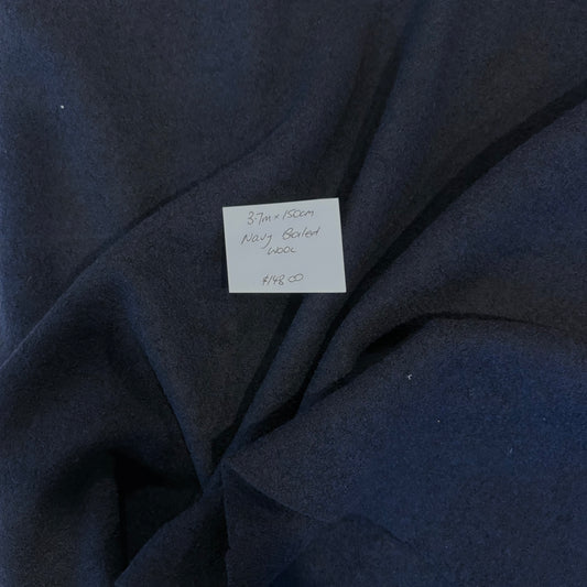 3.7m Navy Boiled Wool