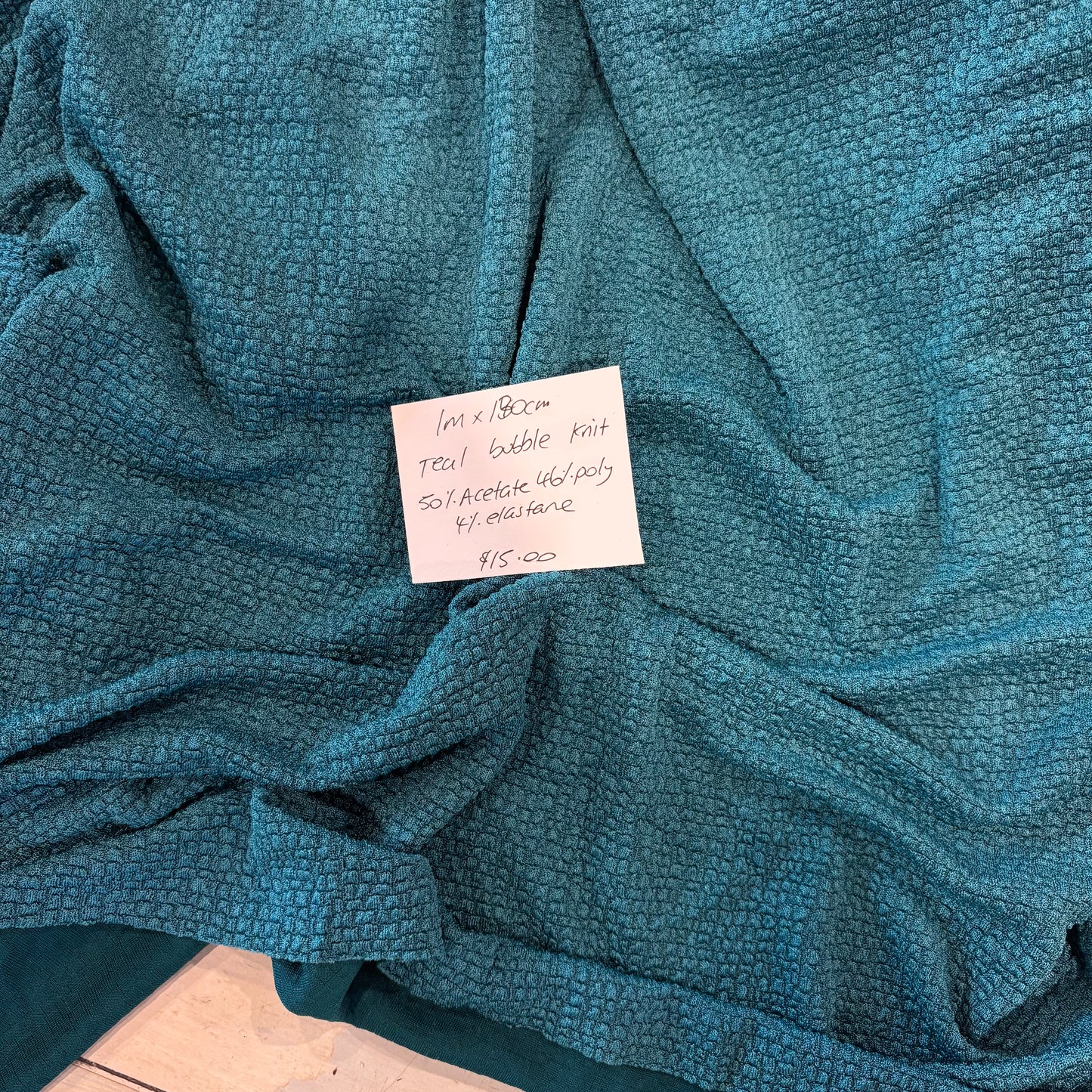 1m Teal Bubble Knit