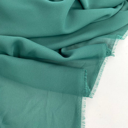 3mtrs Rainforest Green Double Georgette