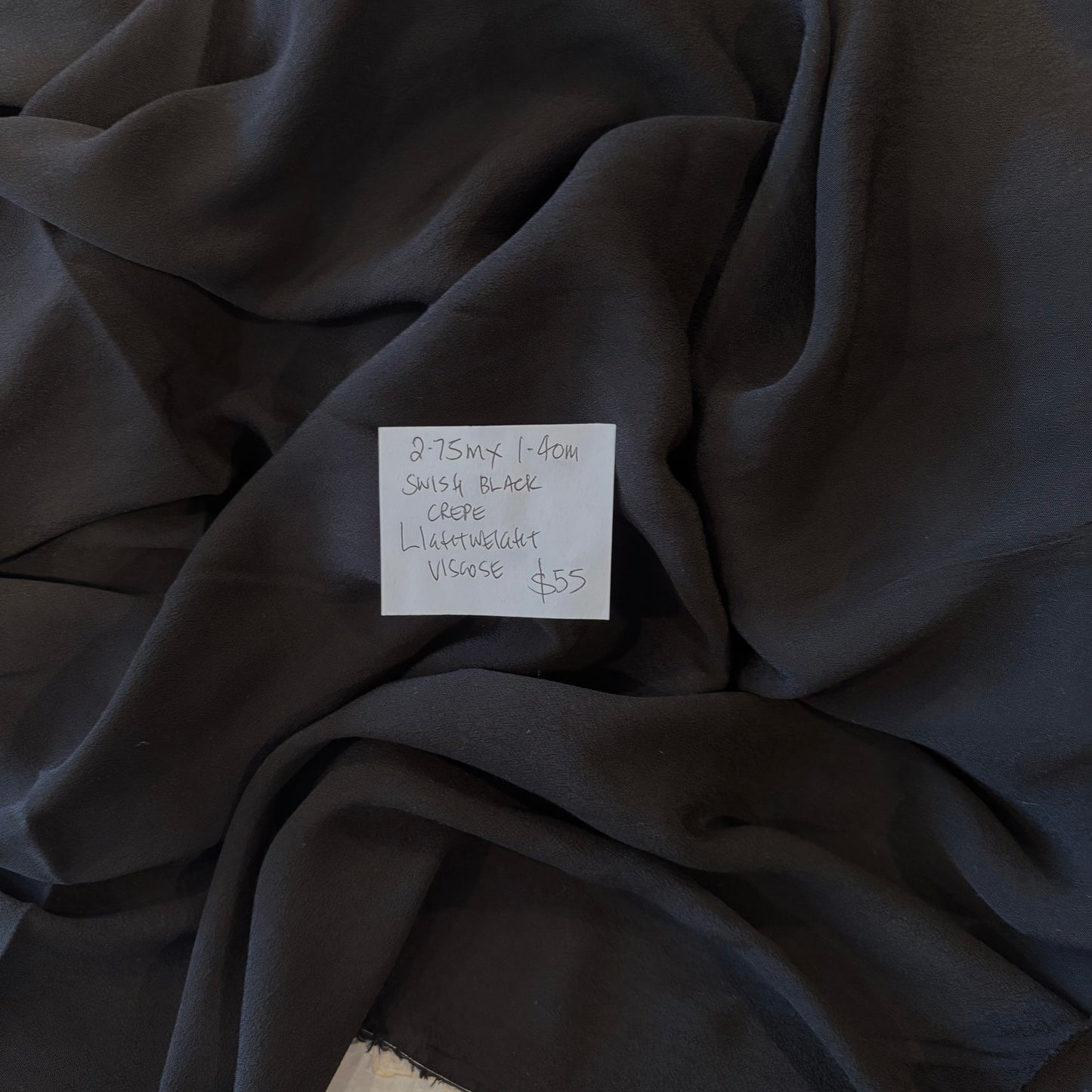 2.75m Swish Black Crepe