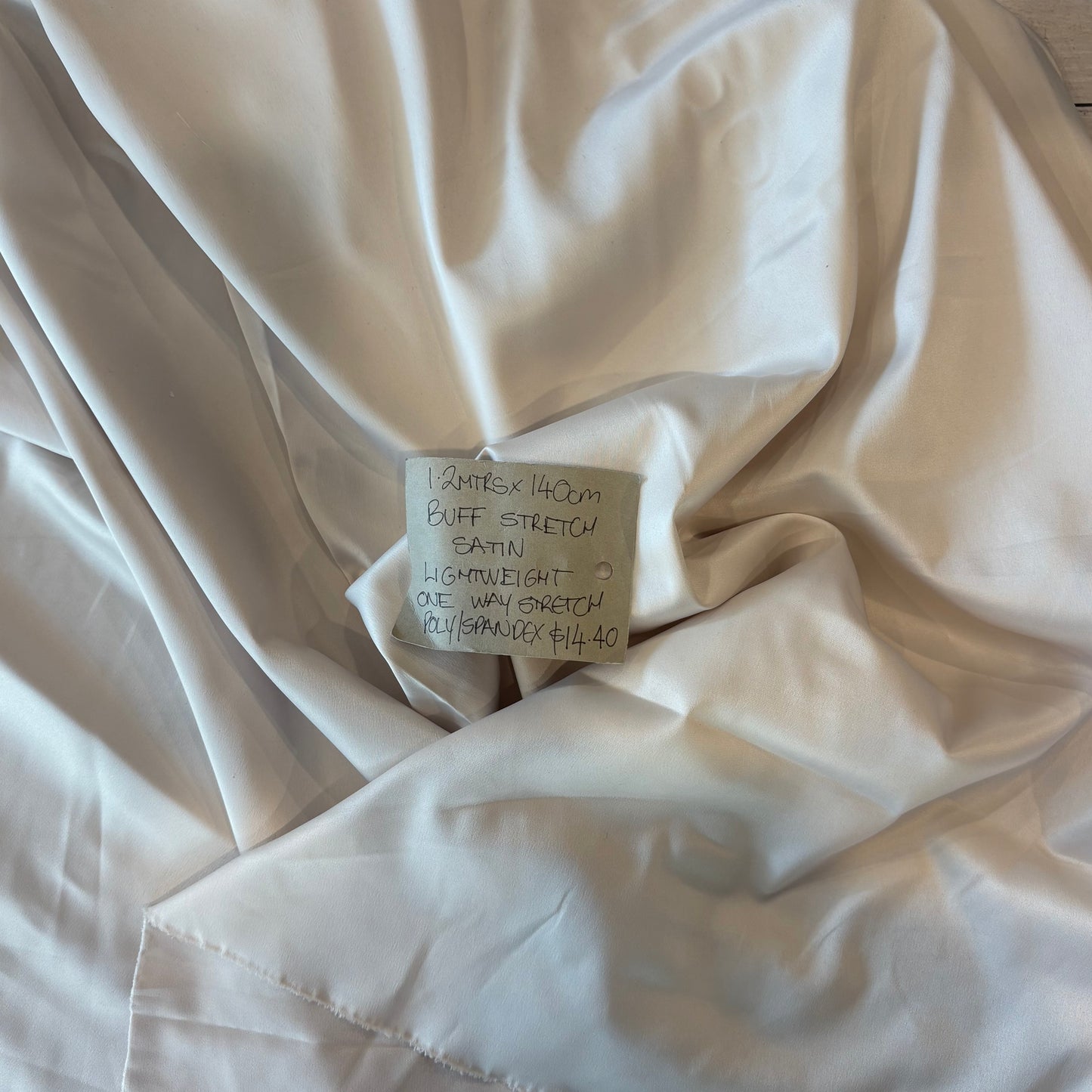 1.2m Buff Stretch Satin